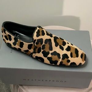 Aquatalia Leather Reva Loafer in Leopard